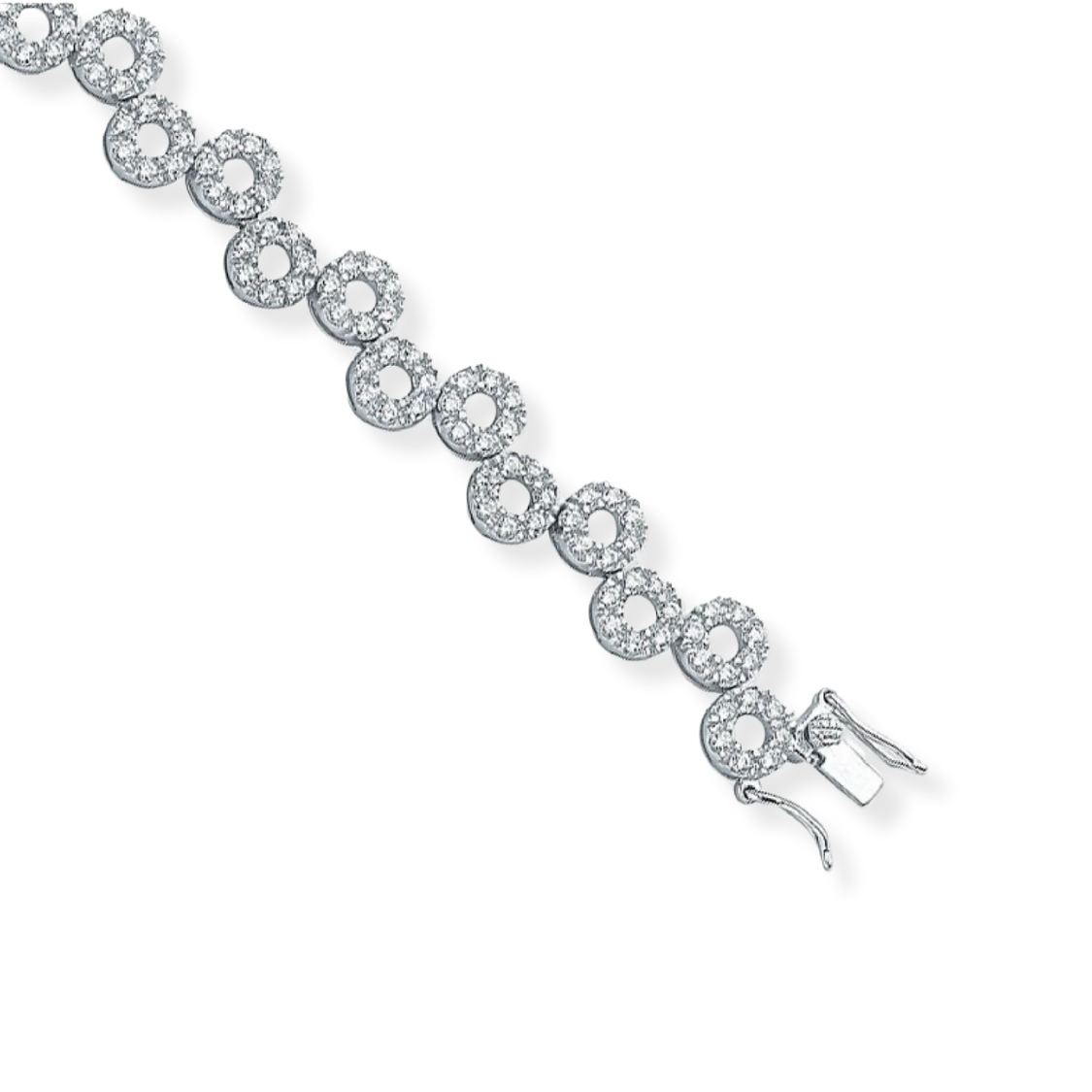 Zirconium oxide fancy bracelet — 925 sterling silver