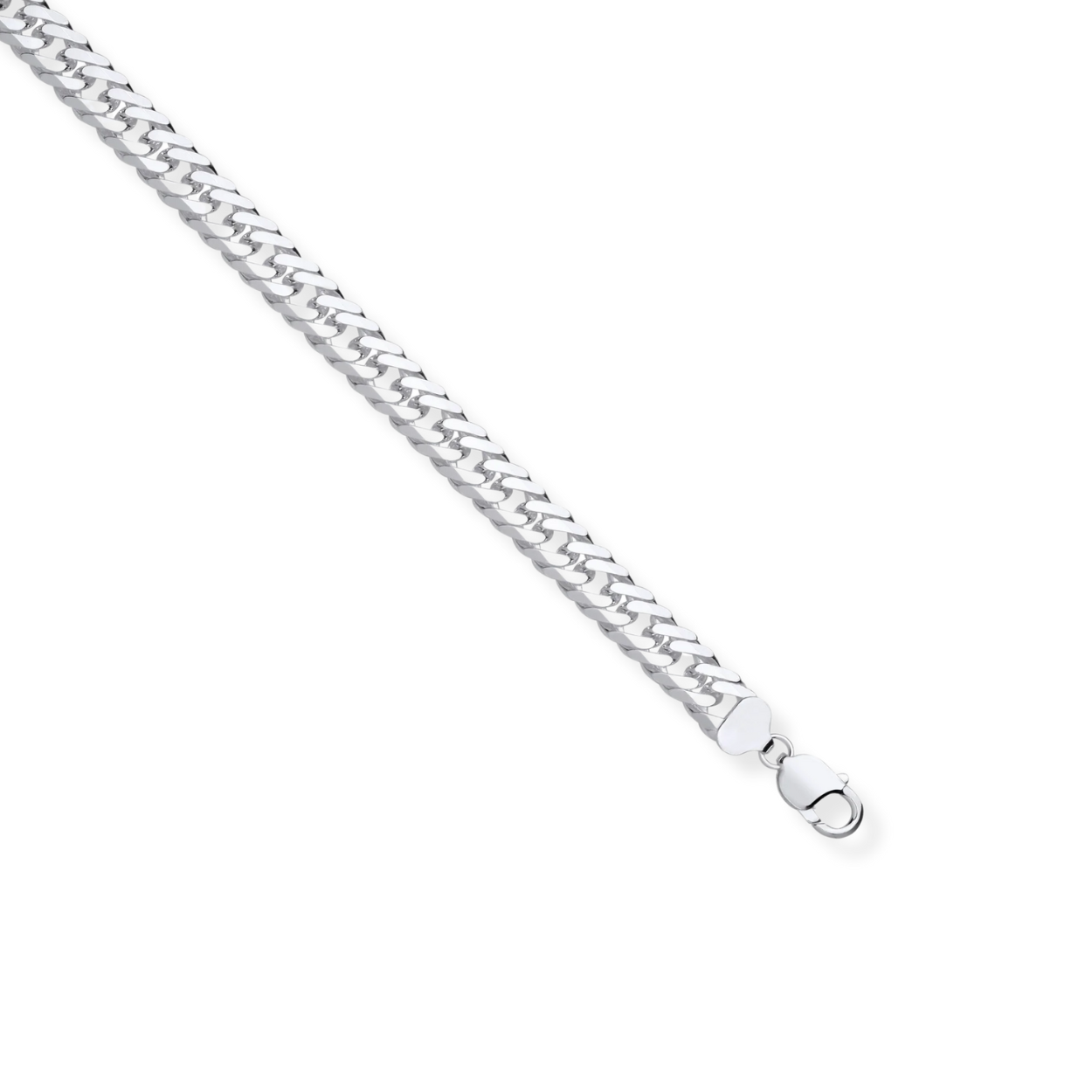 Double curb chain bracelet in silver