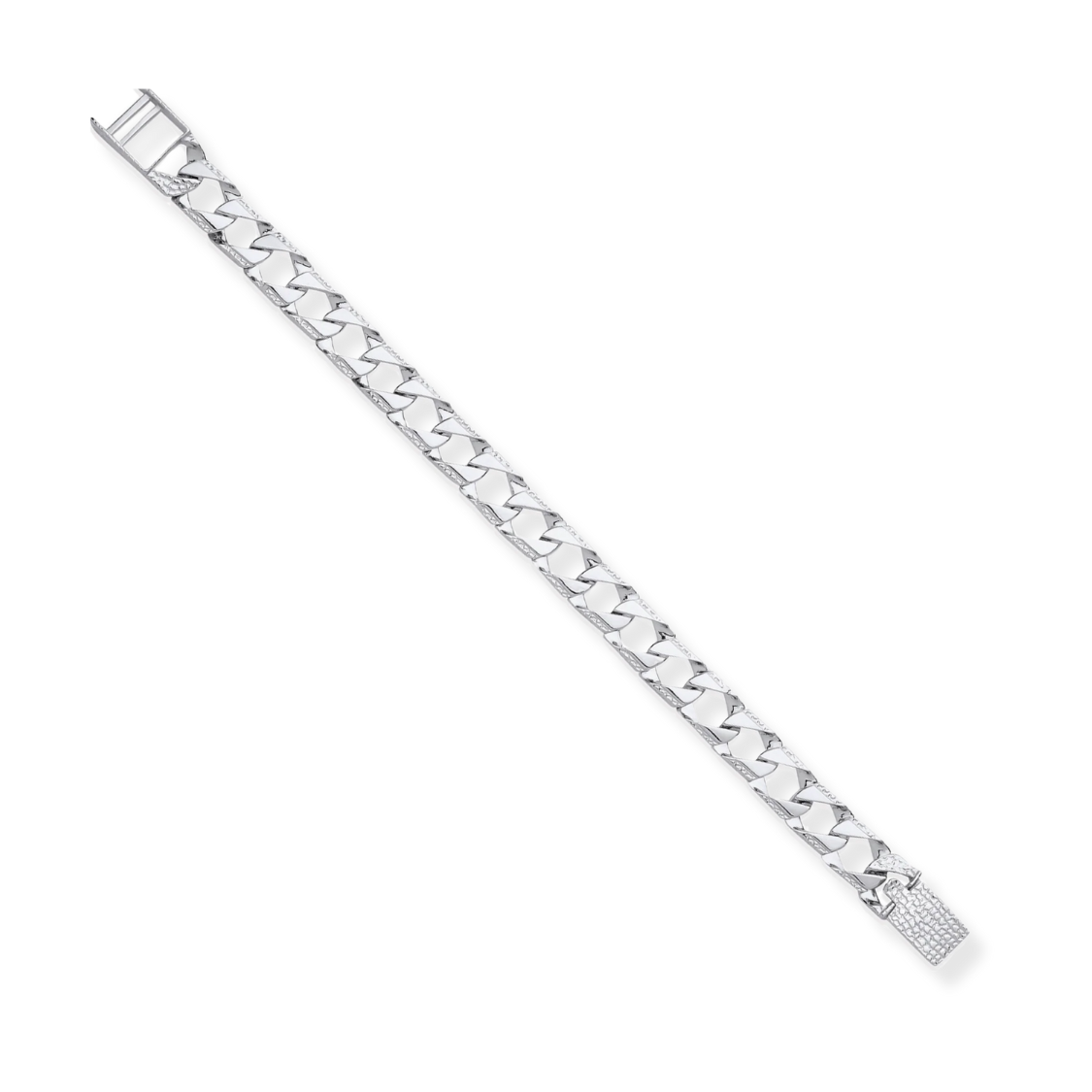 Bracelet tennis Halo en oxydes de zirconium transparents — argent 925