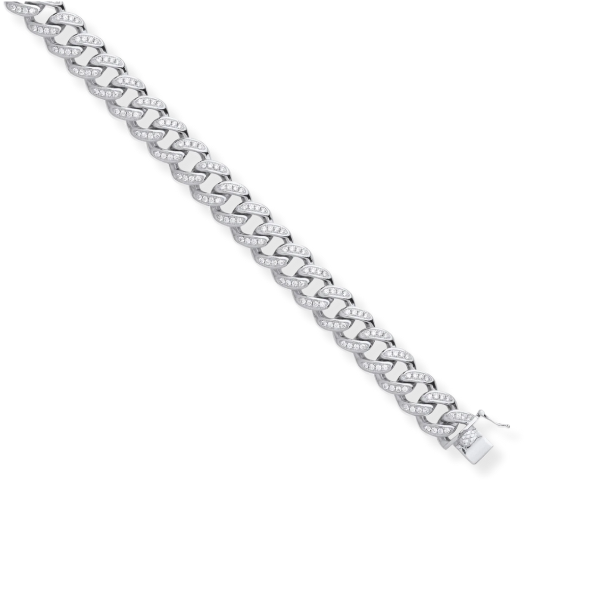 Plain Cubic Zirconia Round Link Bracelet — 925 sterling silver