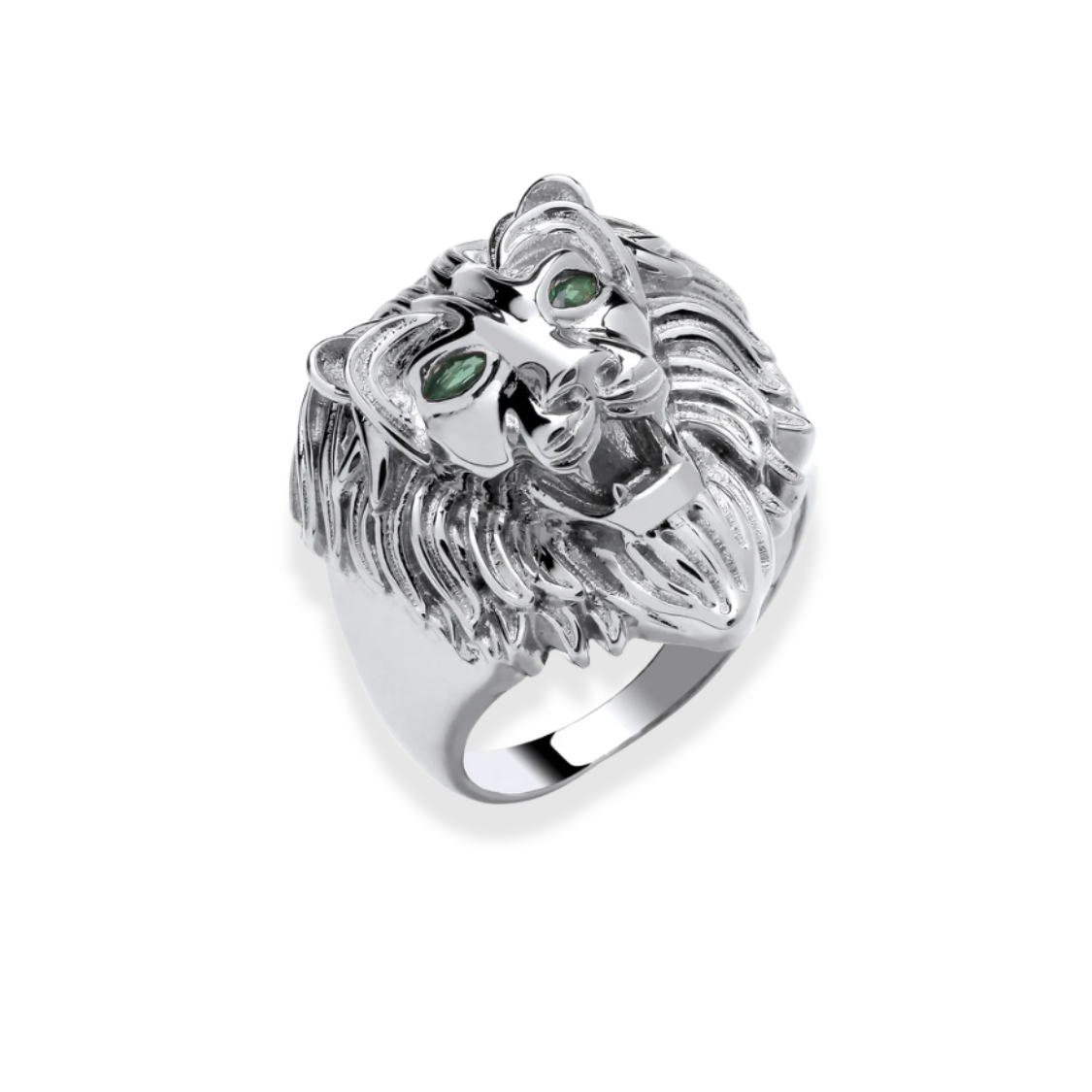 Silver Lion Head Gents Ring