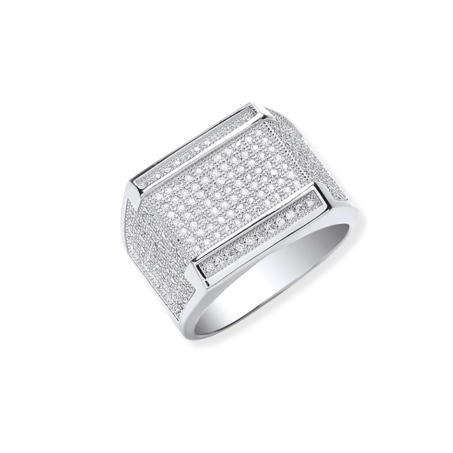 Silver Micro Pave' Cz Ring