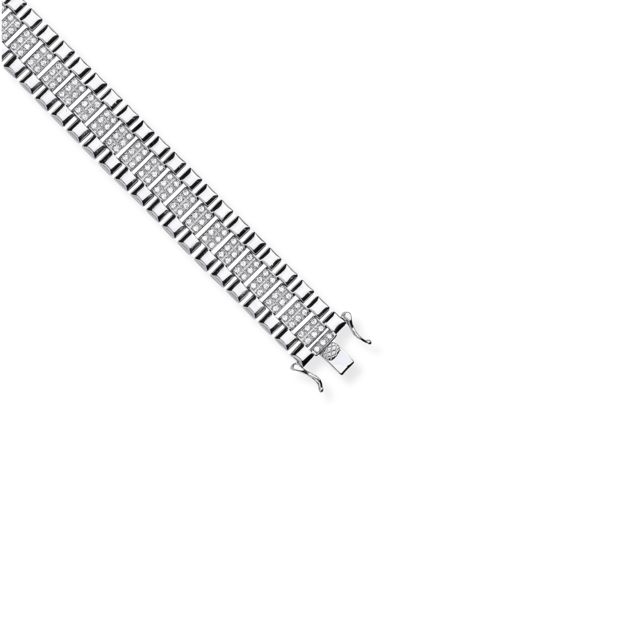 Fancy link bracelet set with zirconium oxides