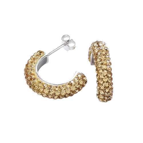 Champagne Cubic Zirconia Half Hoop Earrings