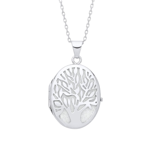 Tree of Life Oval Silver Medallion