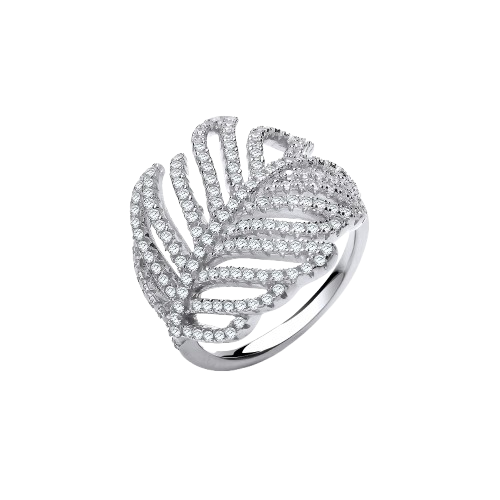 Barley leaf style silver ring