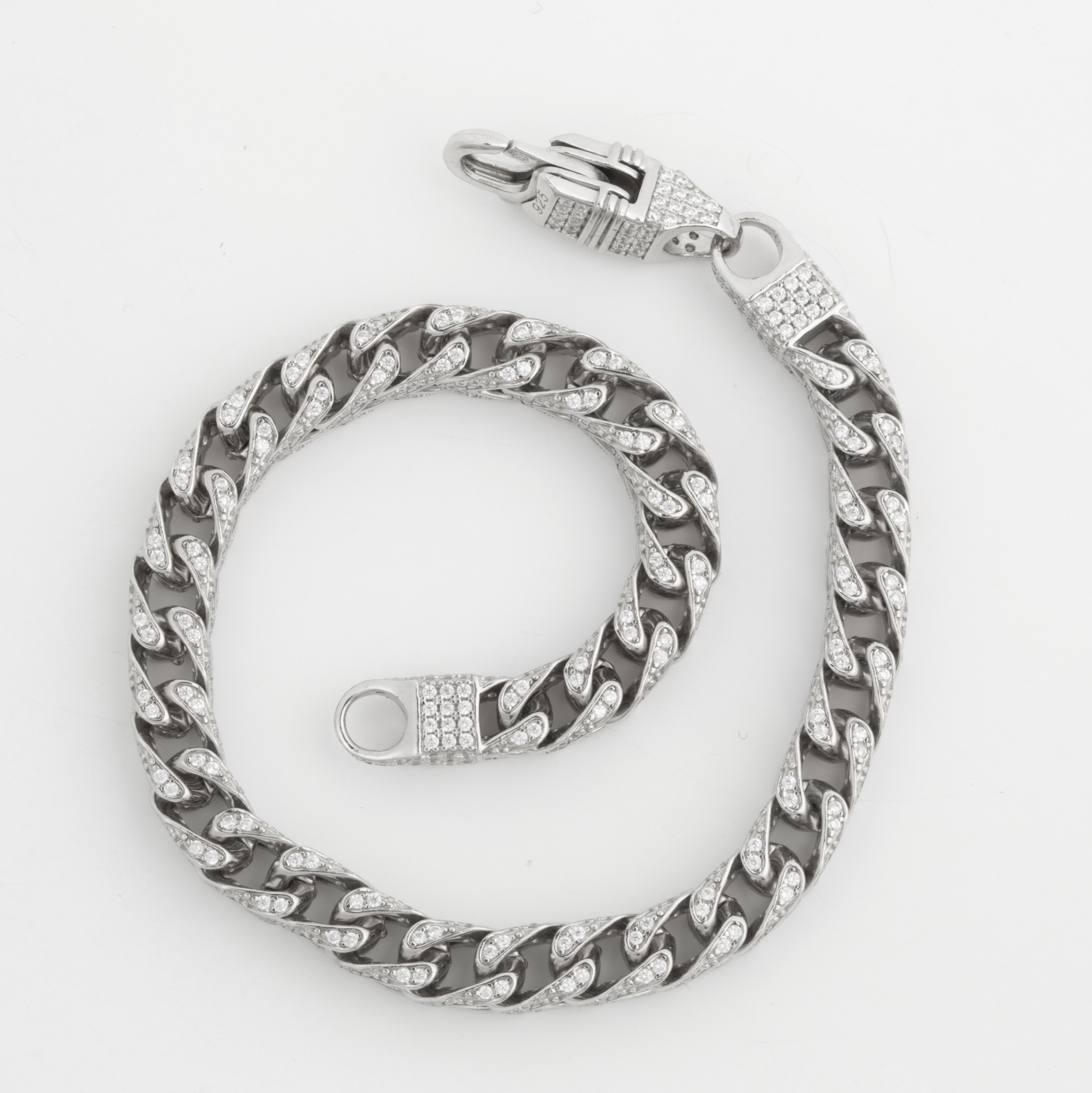 Silver Franco CZ Bracelet