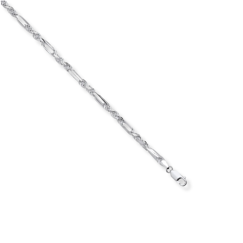 Silver 4.7mm Rope & Open Elongated Link Chain