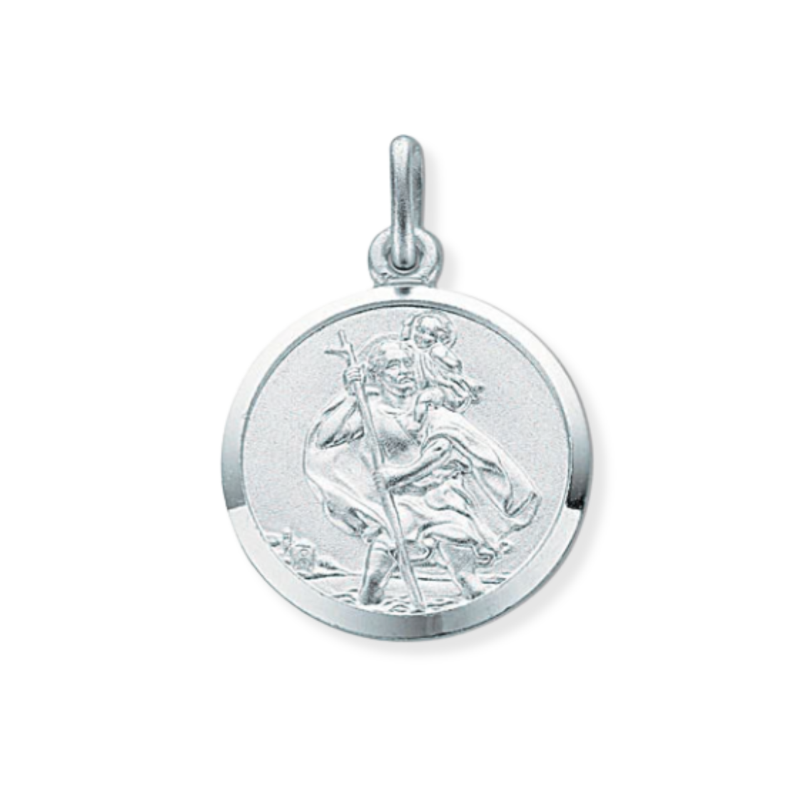 Silver Double Sided St Christopher Pendant