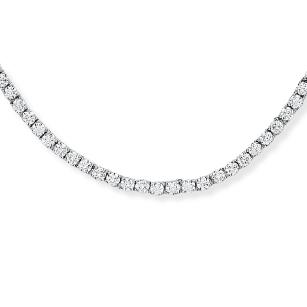 Silver 3.0mm CZs 17" Tennis Collarette Necklace