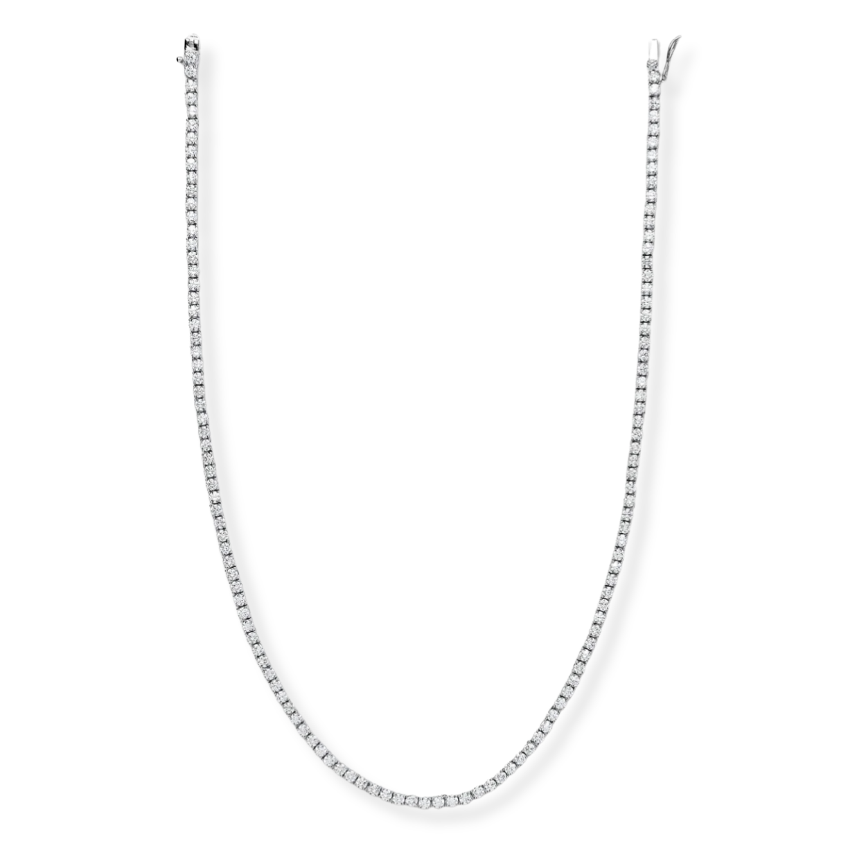 Silver 3.0mm CZs 17" Tennis Collarette Necklace
