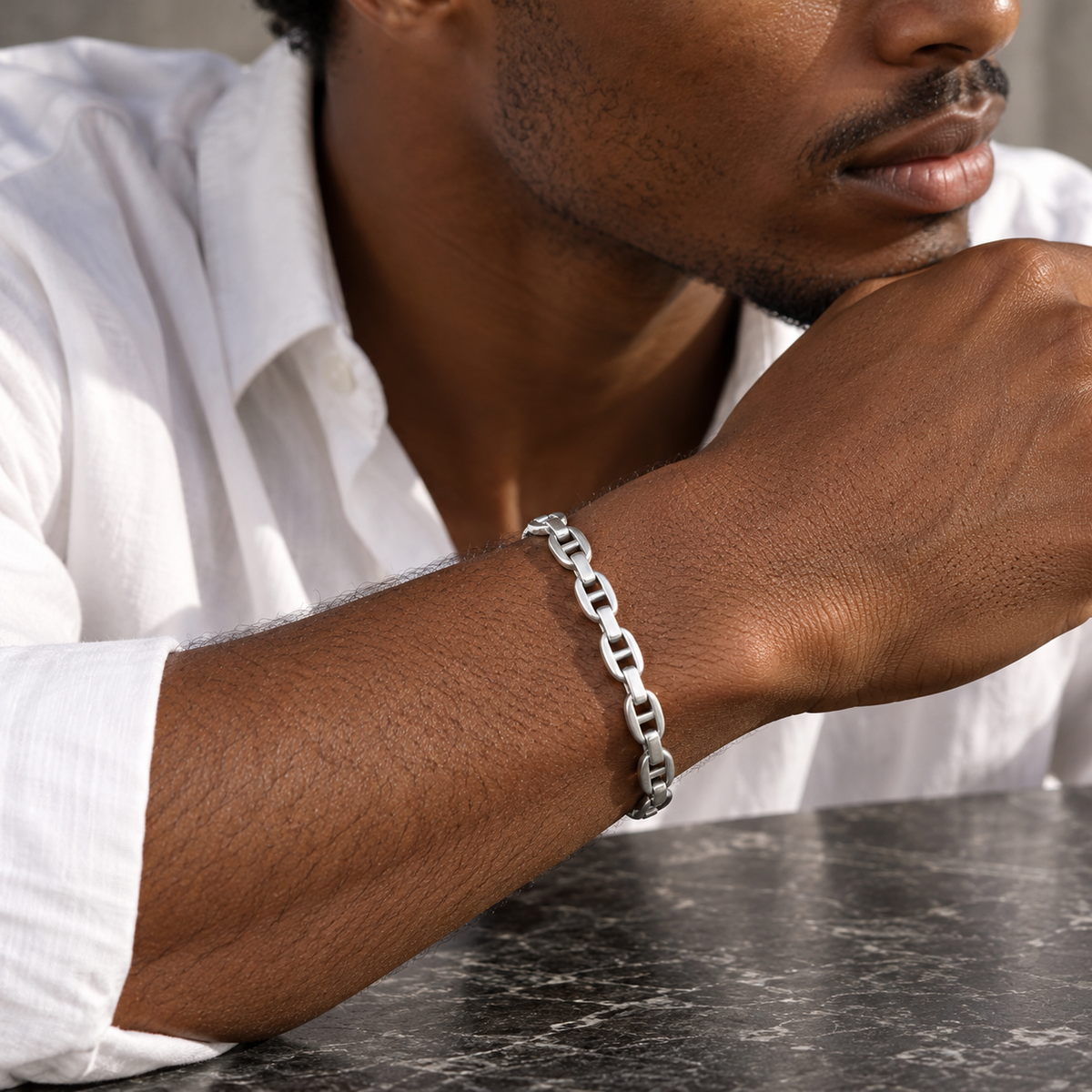 Bracelet en argent 925 à maillons fantaisie
