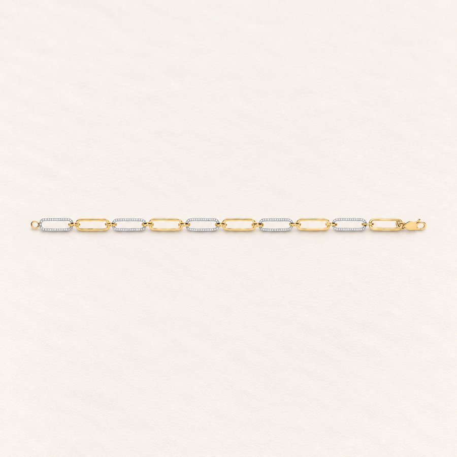 Bracelet Maillons de Lumière — or jaune 9 carats et diamants 0,50 ct