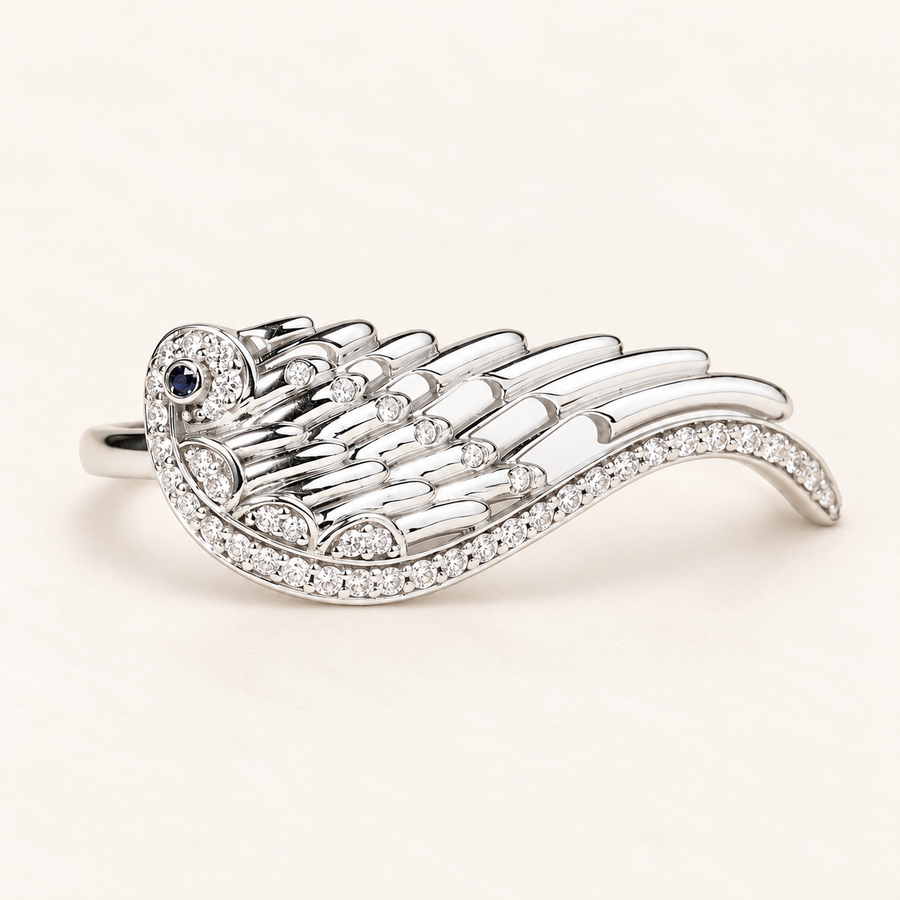 Bague aile en argent 925 sterling et oxyde de zirconium