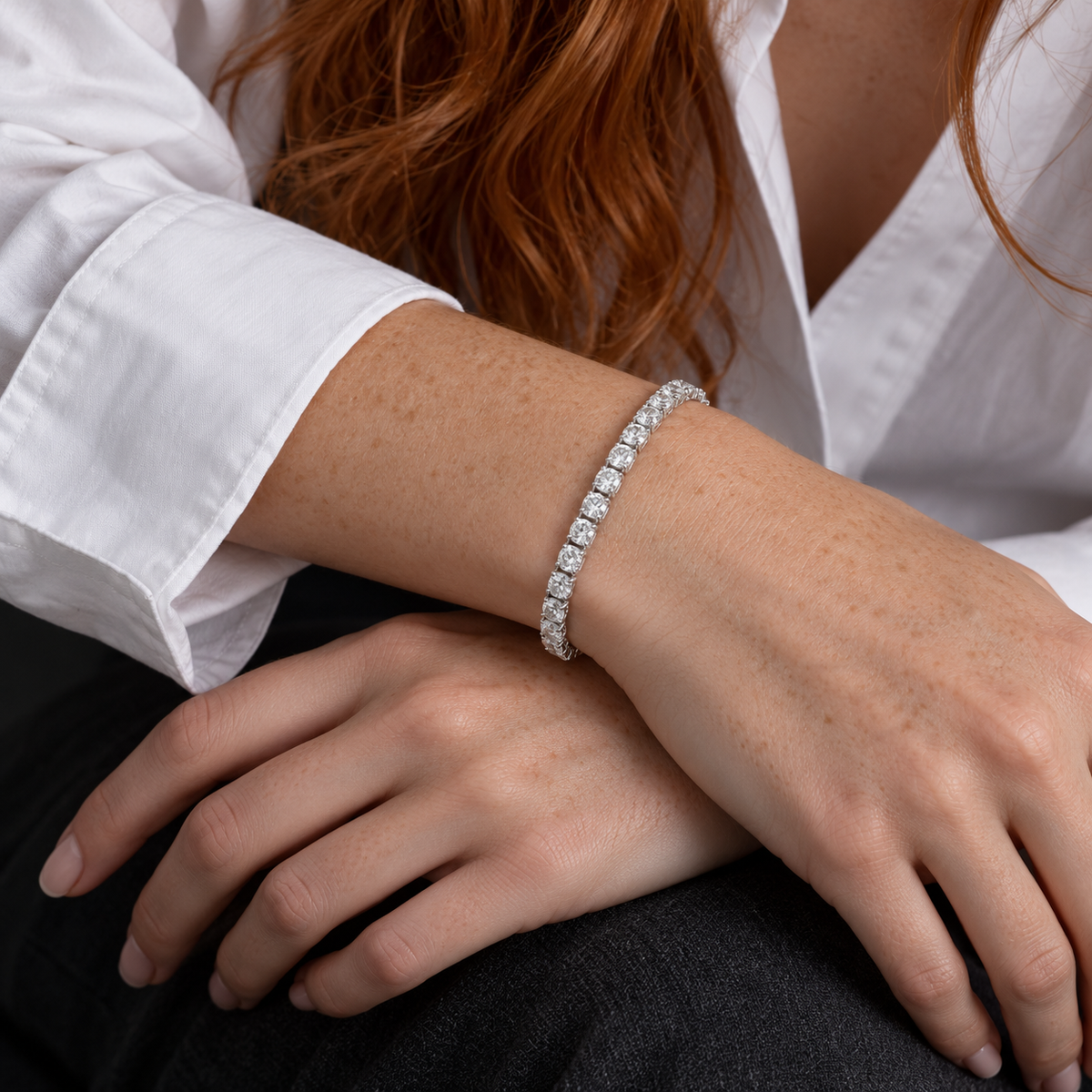 Sparkly Line Tennis Bracelet — 925 sterling silver