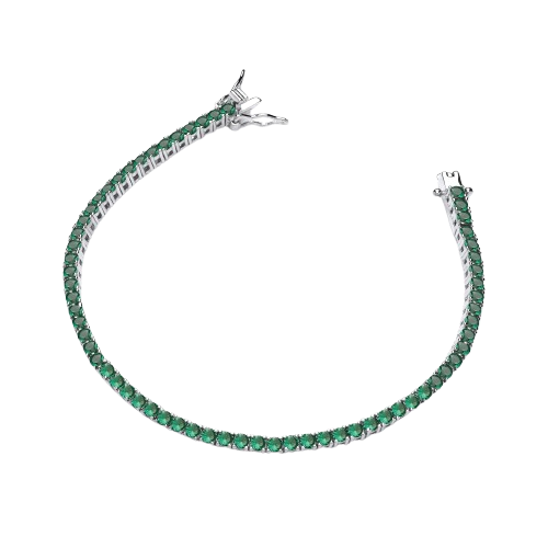 Tennis bracelet in silver and zirconium
