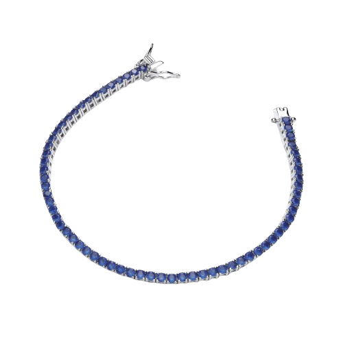 Tennis bracelet in silver and zirconium