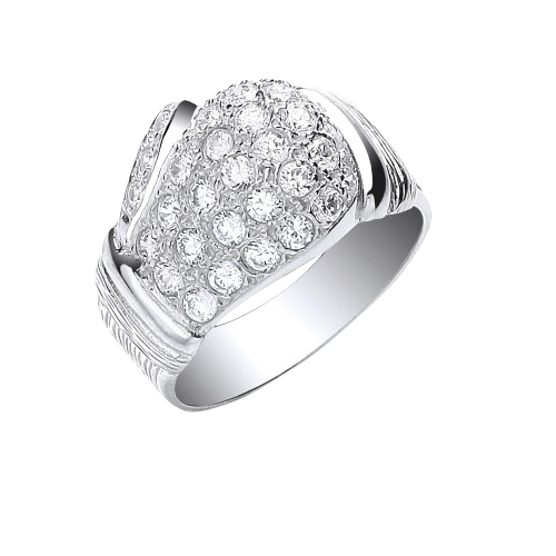 Silver Cz Boxing Glove Gents Ring