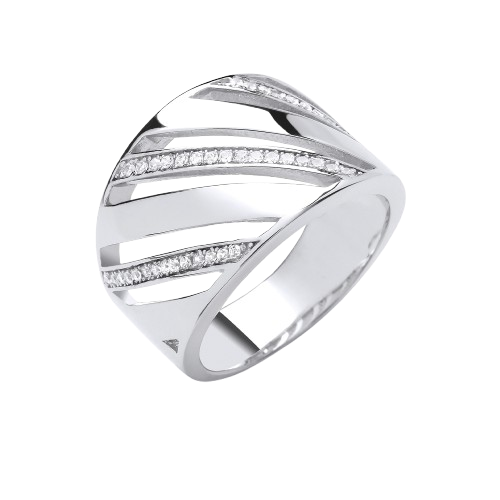 Silver CZ Fancy Ring