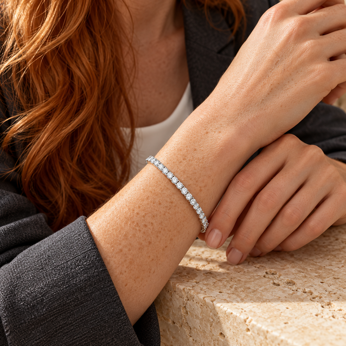 Bracelet tennis en argent 925 et oxyde de zirconium