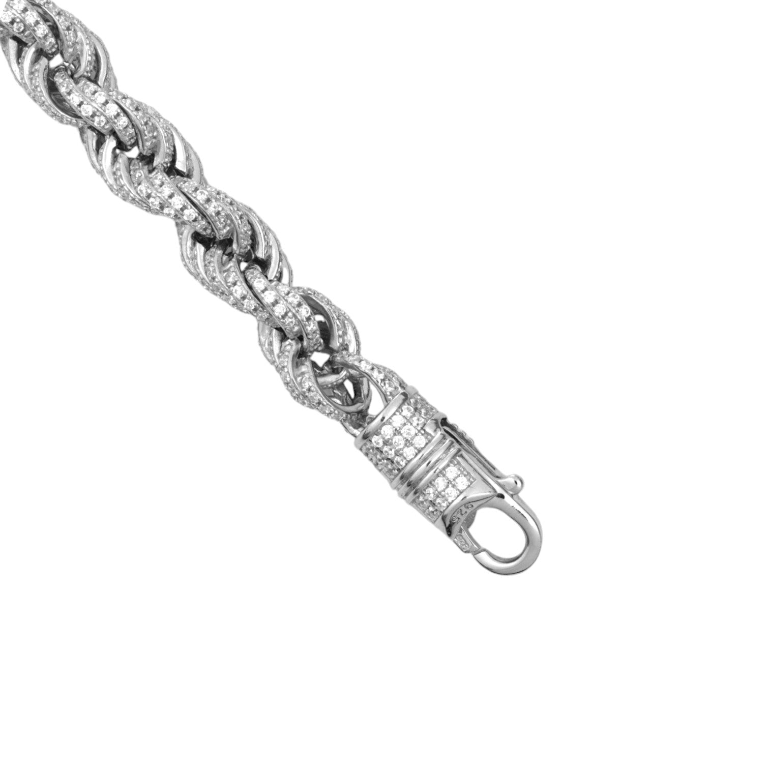 Silver Cz Rope Bracelet