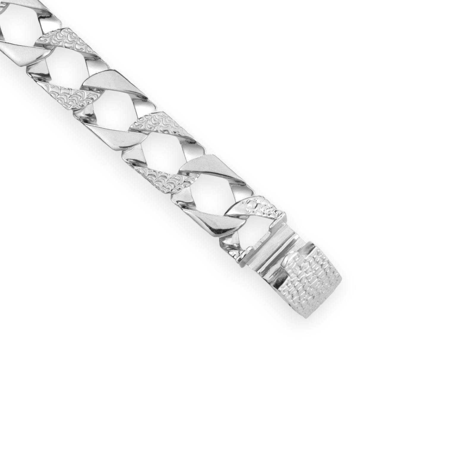 Silver Square Curb Link Bracelet