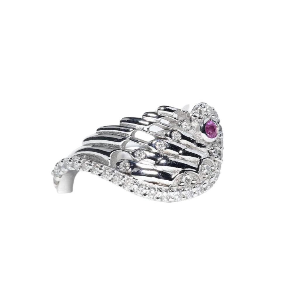 Bague 'Couple' Argent et Saphir