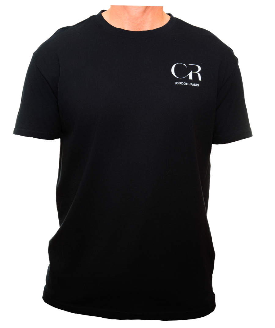T-shirt noir avec logo Clément Rudnicki – Authenticité vers droit