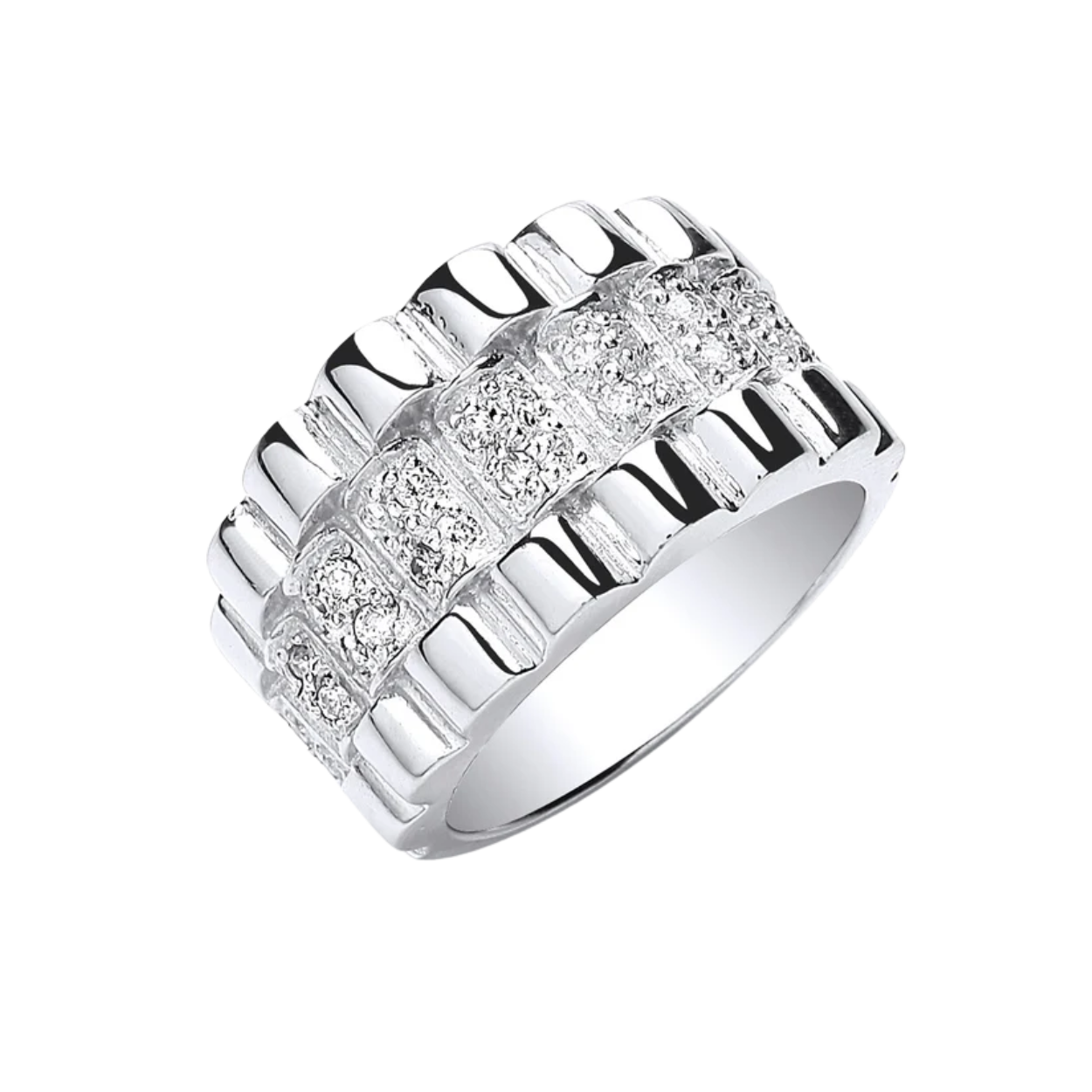 Silver 15mm CZ Ring
