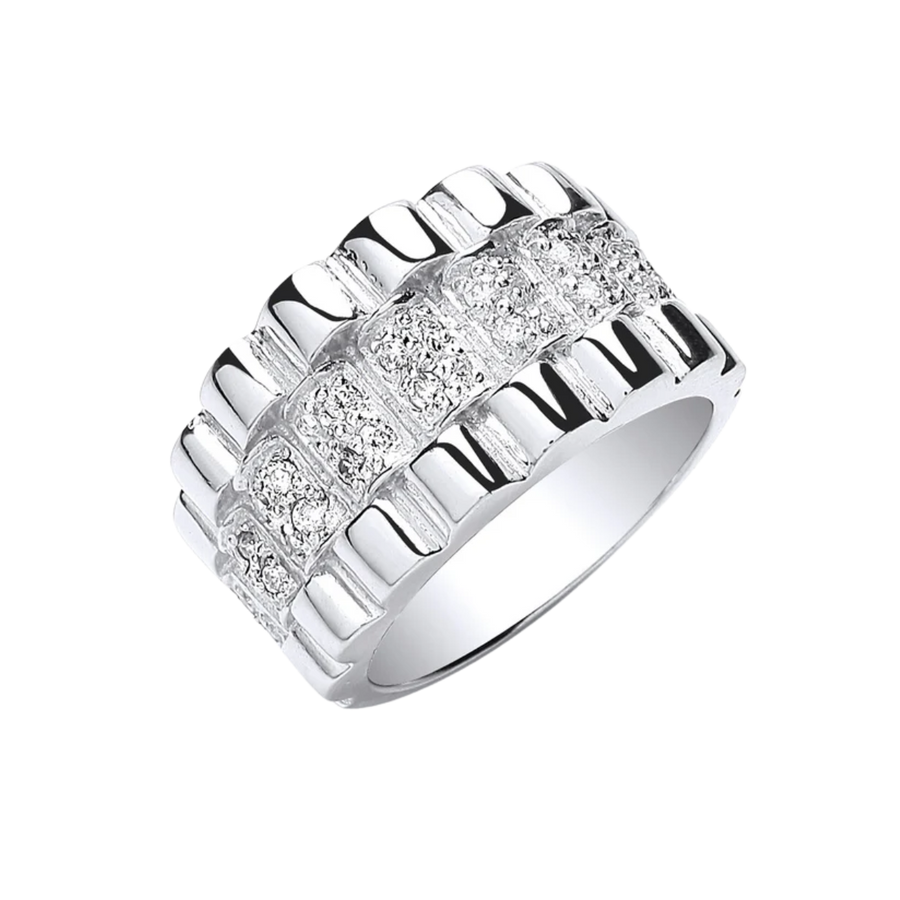 Silver 15mm CZ Ring