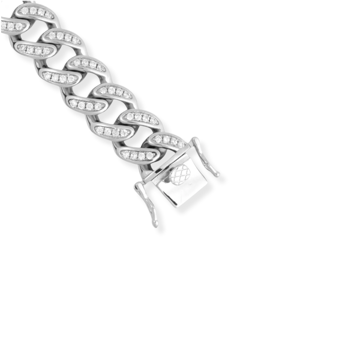 Plain Cubic Zirconia Round Link Bracelet — 925 sterling silver