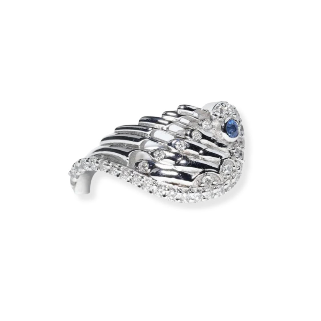Silver and Sapphire 'Couple' Ring