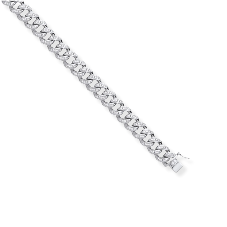 Plain Cubic Zirconia Round Link Bracelet