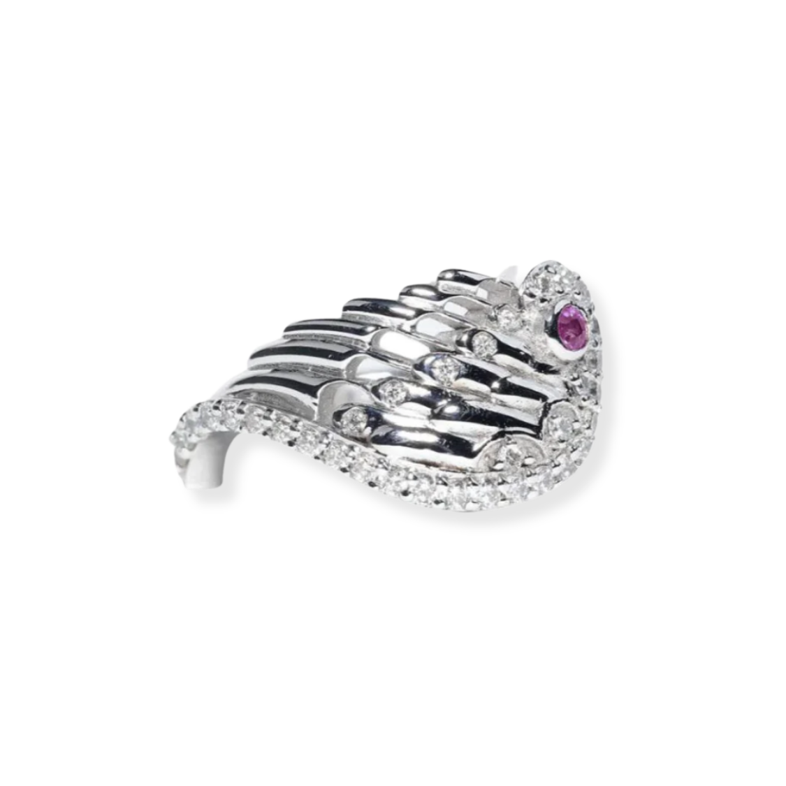 Silver and Sapphire 'Couple' Ring