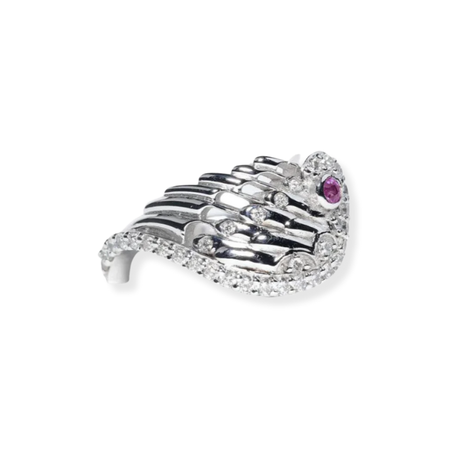 Silver and Sapphire 'Couple' Ring