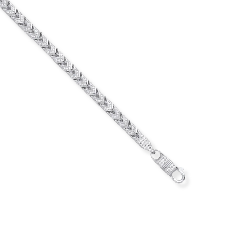 Silver Franco CZ Bracelet
