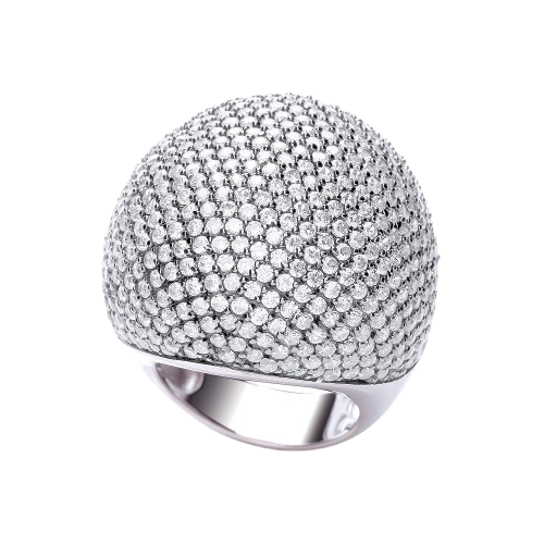 Micro Pave Cocktail Ring with White Cubic Zirconia 503