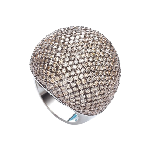 Micro Pave' Big Cocktail Ring 503 Champagne Cz