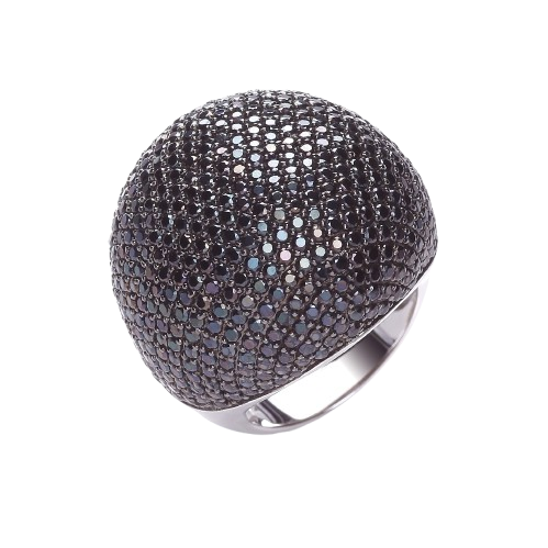Micro Pave' Big 503 cocktail ring in black zirconium oxide