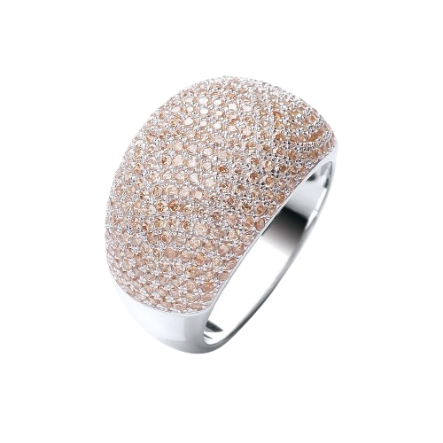 Micro Pave Cocktail Ring 283 Champagne Cz
