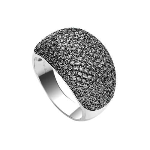 Micro Pave Cocktail Ring 283 Black Cz