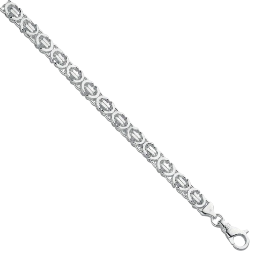 Silver 9.2mm Byzantine Gents 8" Bracelet