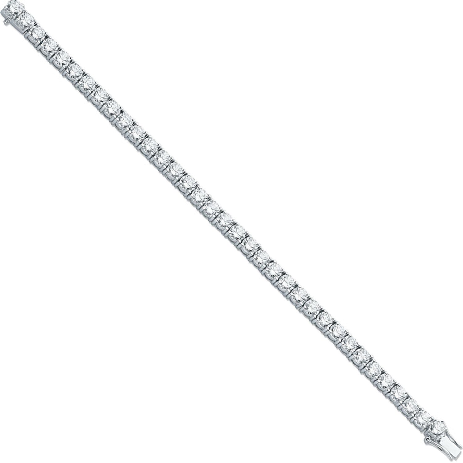 Silver 5.2mm Cz Tennis Bracelet 07"