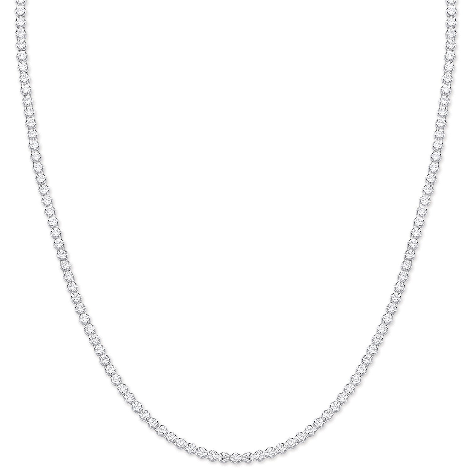 Silver 2.4mm 17" Tennis Cz Chain