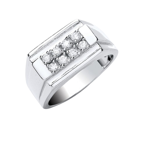 Silver ring with cubic zirconia