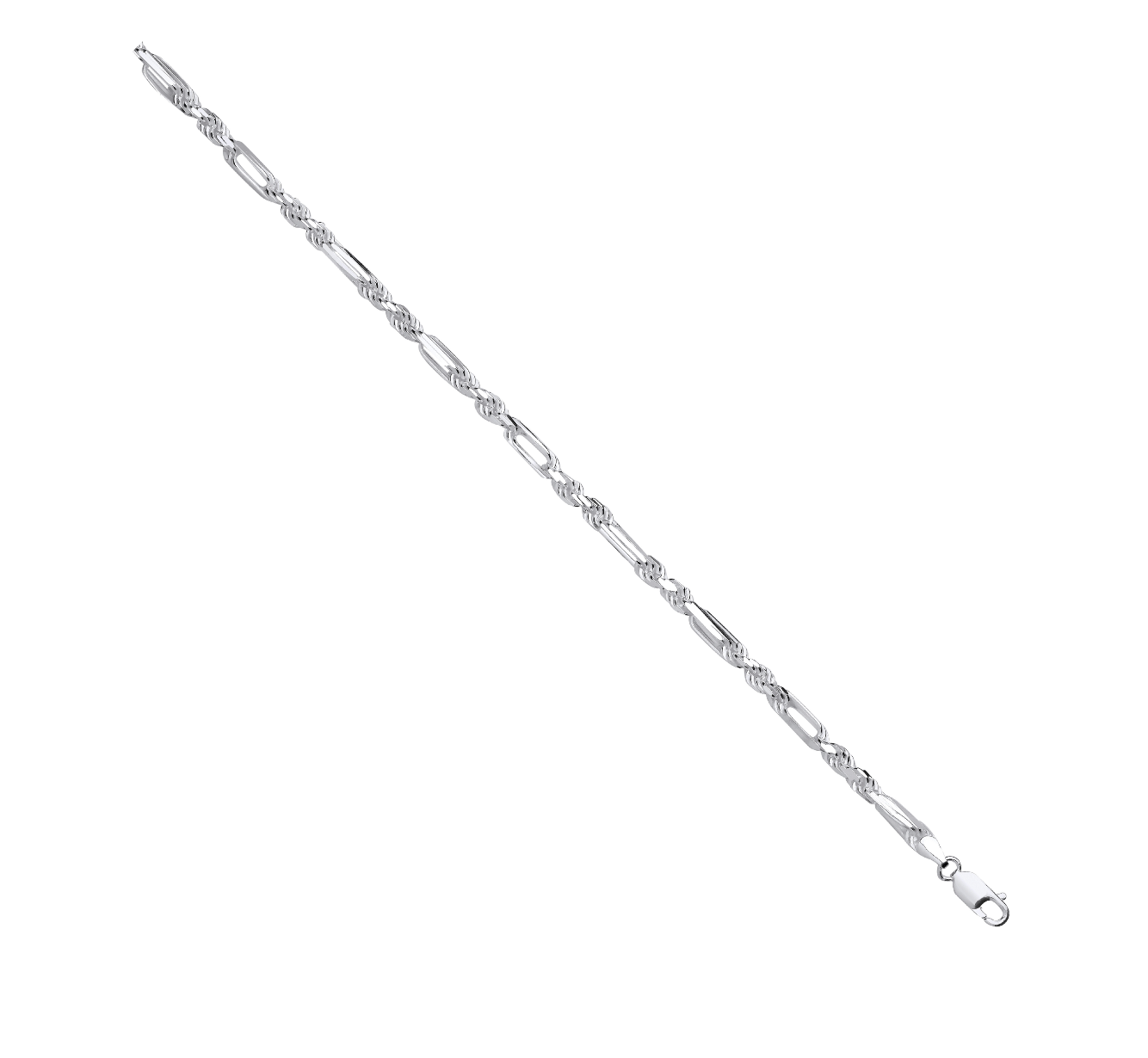 Silver Elongated Rope Open Link Chain 28"