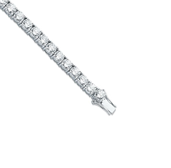 Silver 5.2mm Cz Tennis Bracelet 07"