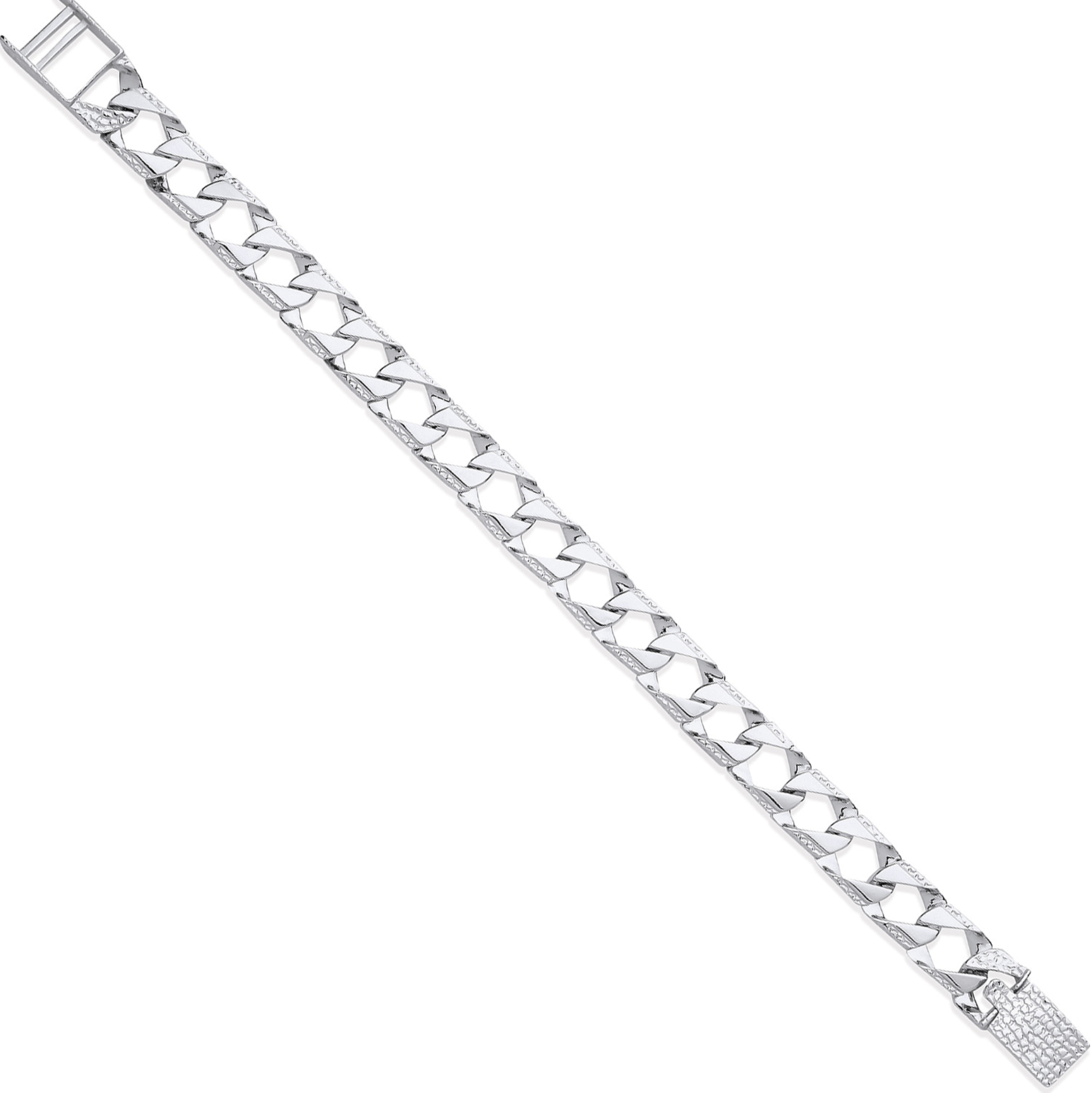 Silver Square Curb Link Bracelet