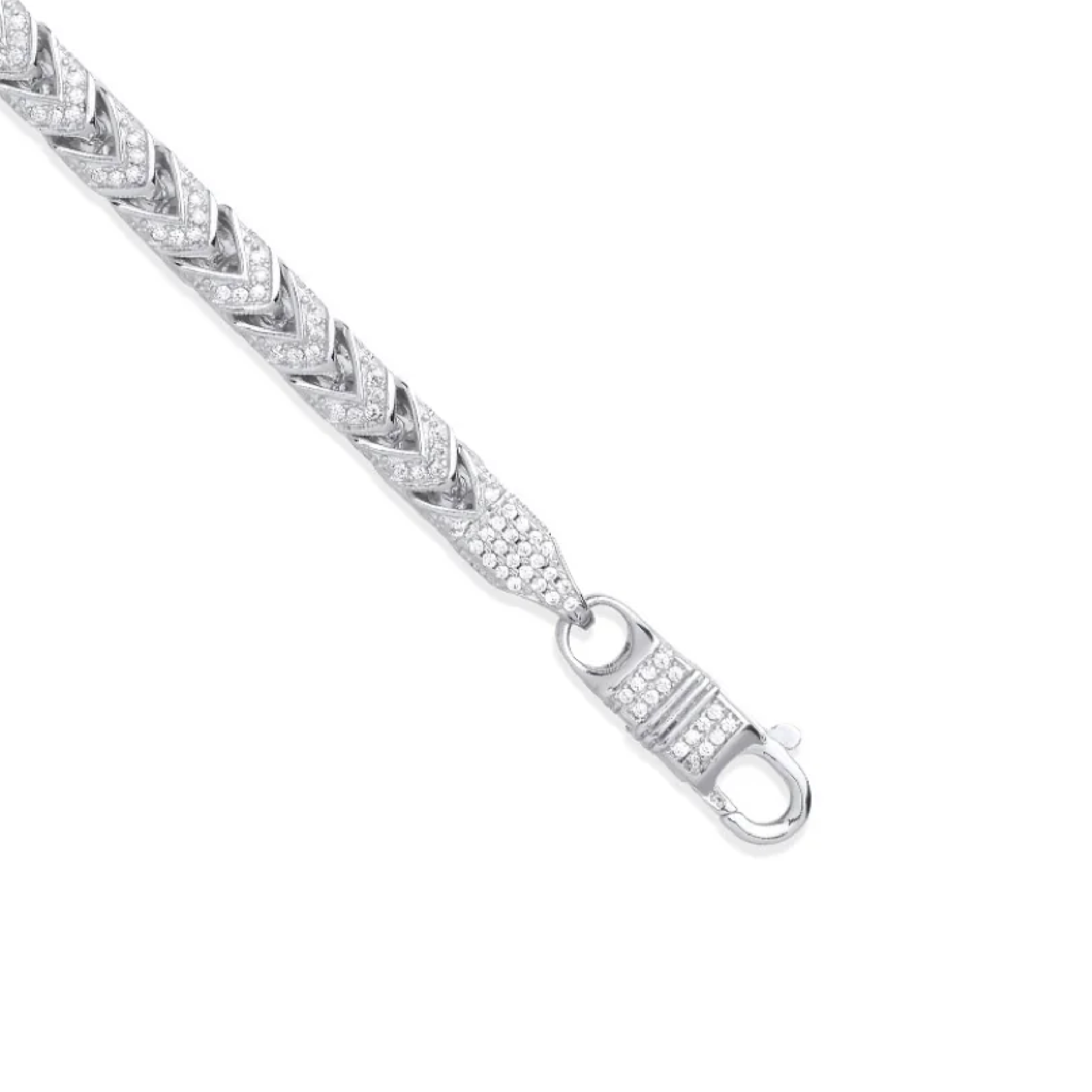 Silver franco Cz Bracelet