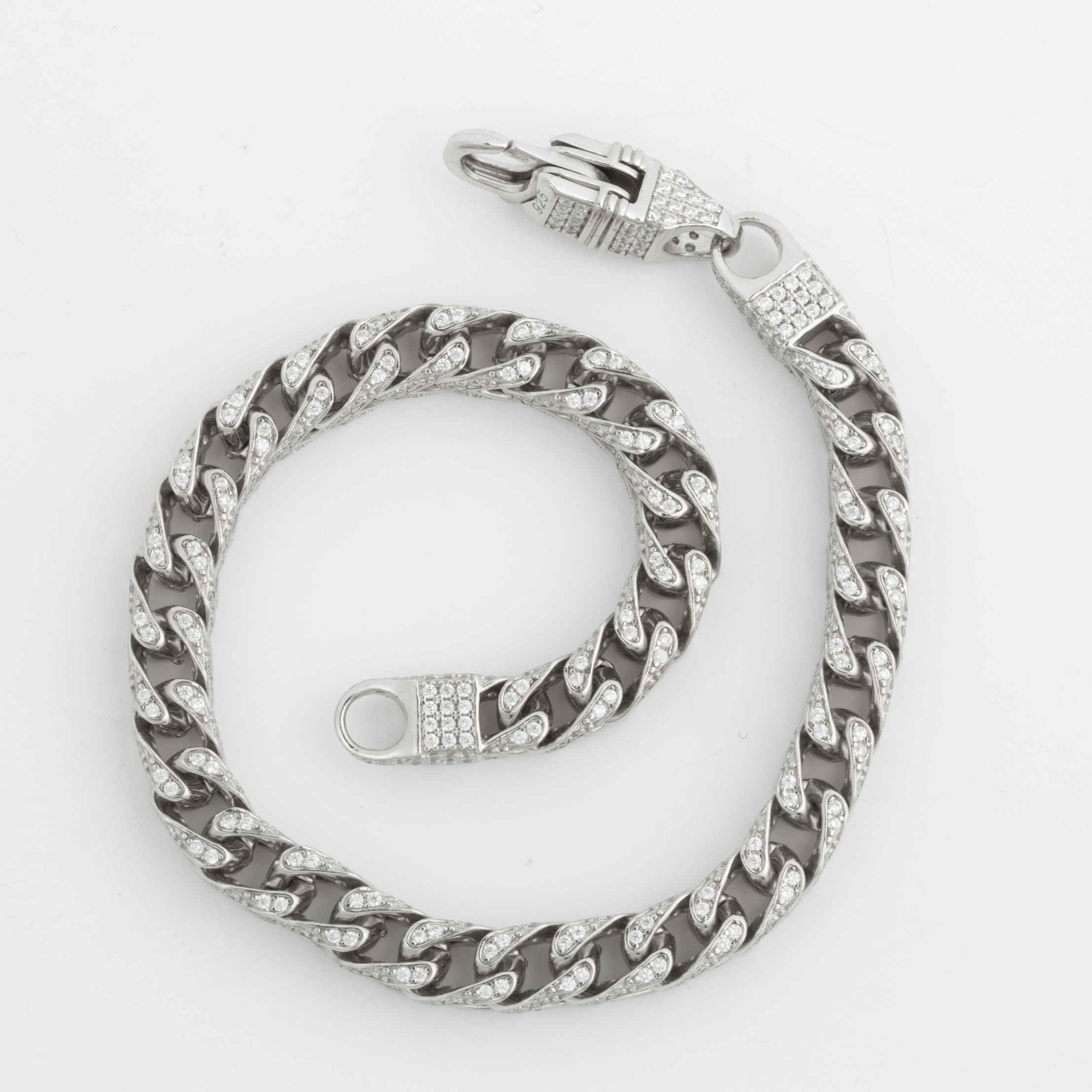 Silver franco Cz Bracelet